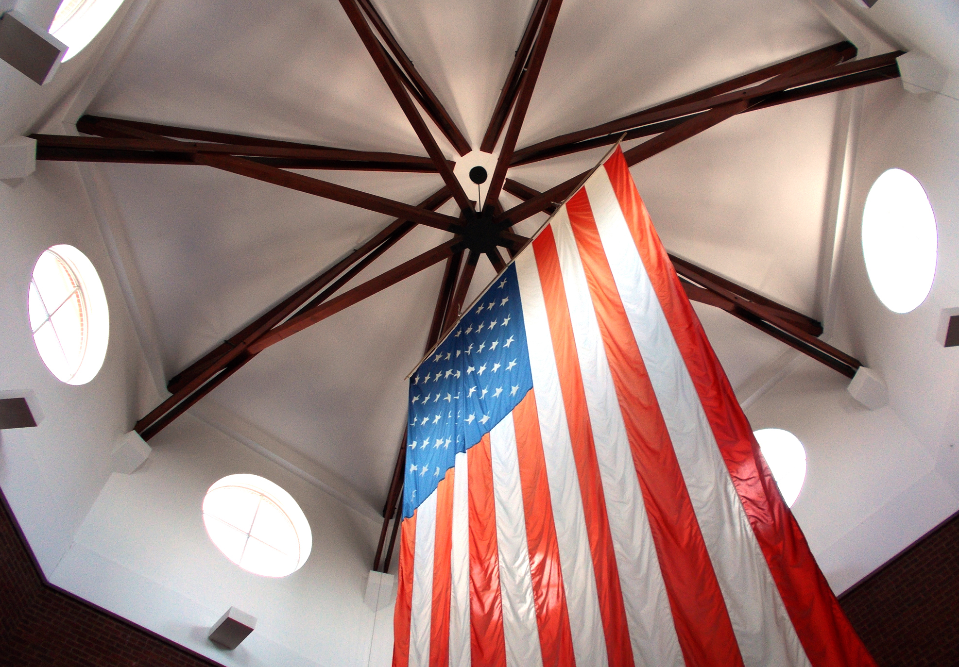 FLAG HANGING FROM CEILING